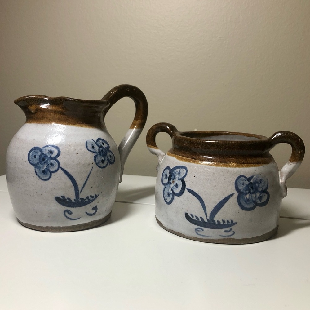 Pioneer Replica 🍁 Sugar & Creamer Set Gordon Pottery Canadian Stoneware Handmade